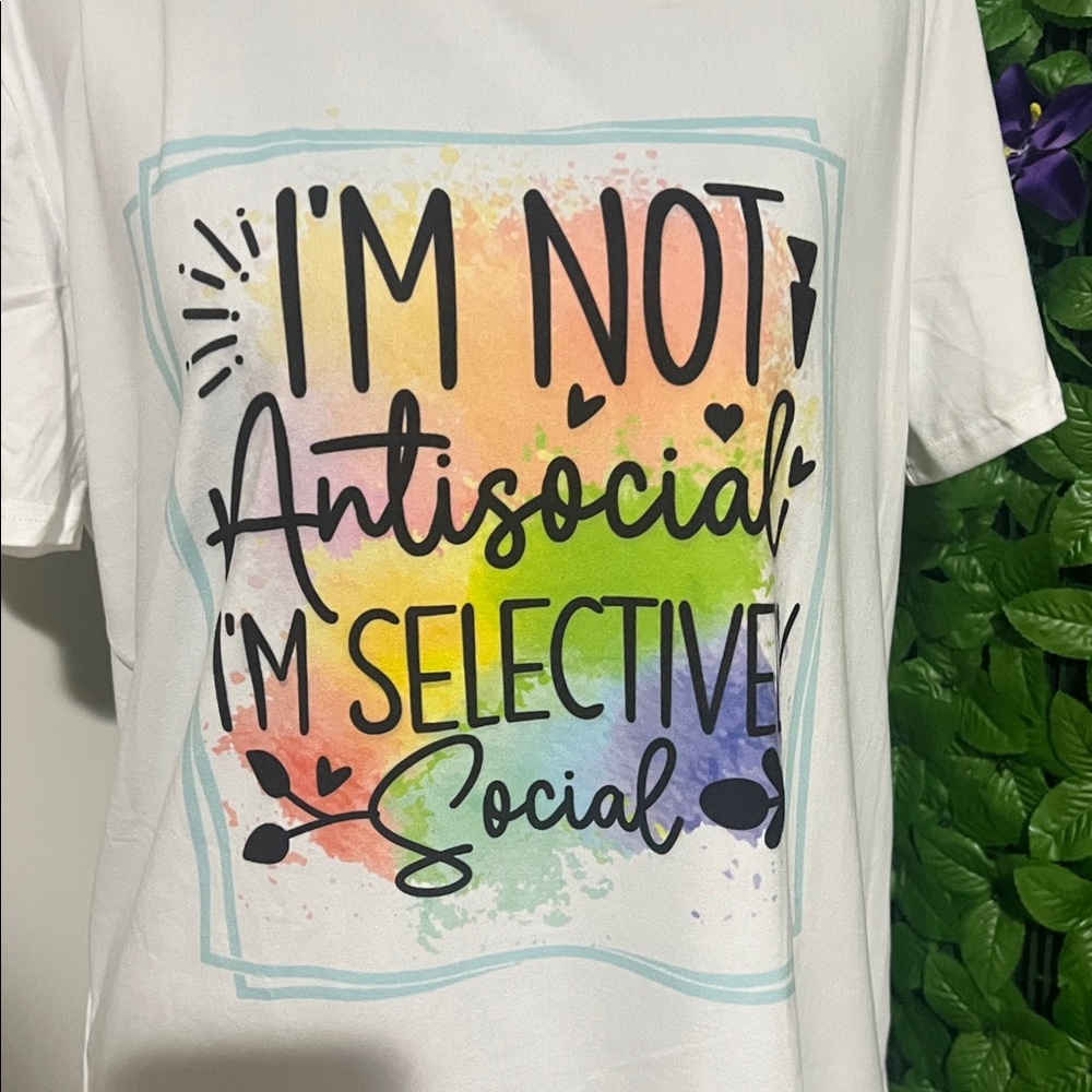 NEW Women’s White Graphic Tee with Colorful Print